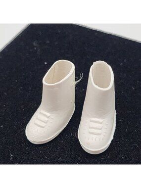 Vintage Barbie Doll White Ankle Boots 1960s